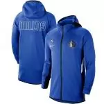 nike veste zipper hoodie nba dallas mavericks blue authentic